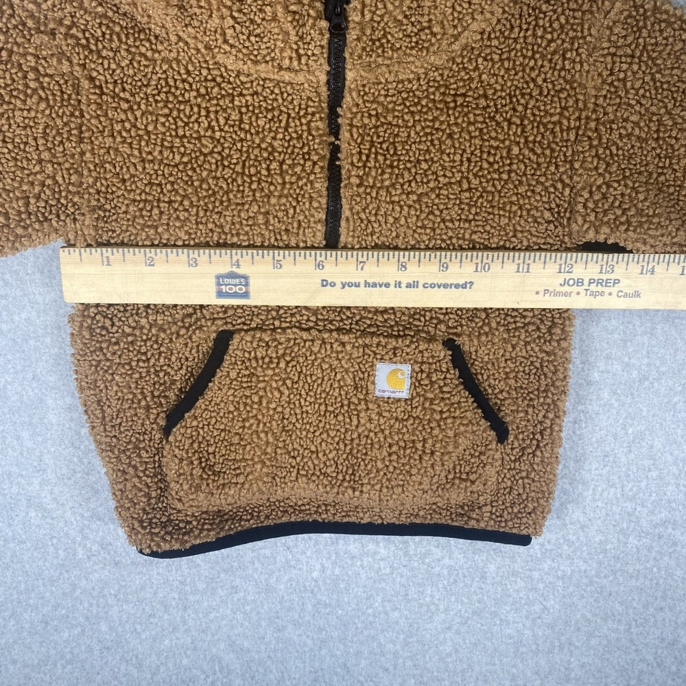 Carhartt Sherpa Fleece Hoodie Toddler 2T Unisex Brown Quarter Zip Pullover - Picture 13 of 15